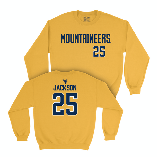 WVU Football Gold Mountaineers Crew - Jordan Jackson Small
