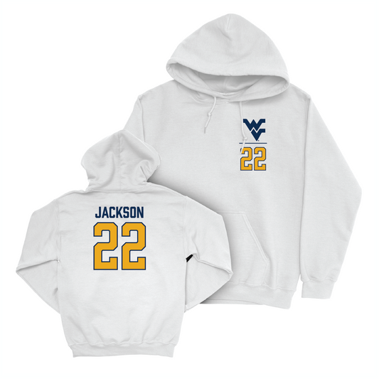 WVU Football White Logo Hoodie - Josiah Jackson Youth Small