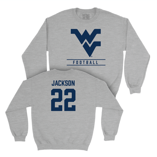 WVU Football Sport Grey Classic Crew - Josiah Jackson Youth Small