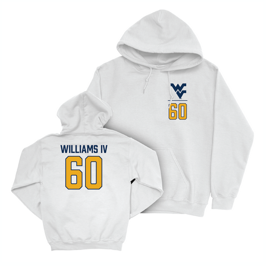 WVU Football White Logo Hoodie - Johnny Williams IV Youth Small