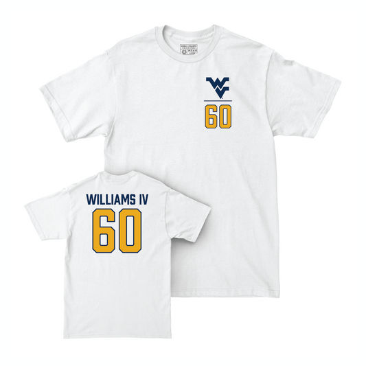 WVU Football White Logo Comfort Colors Tee - Johnny Williams IV Youth Small