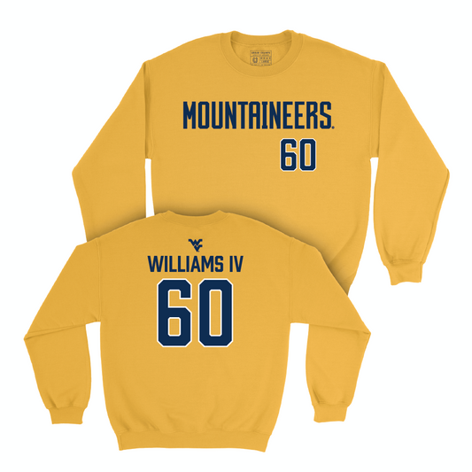 WVU Football Gold Mountaineers Crew - Johnny Williams IV Small