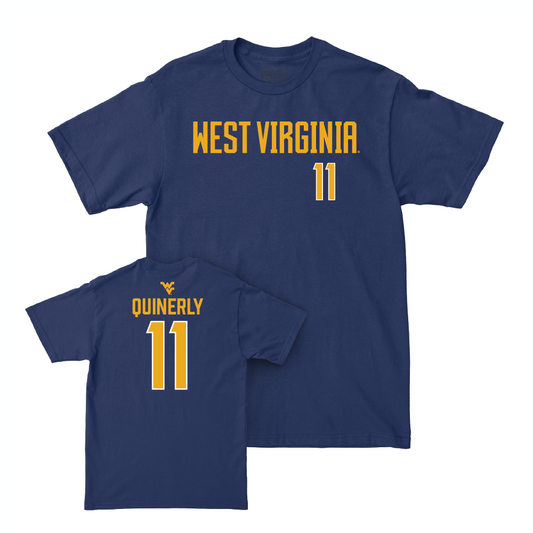WVU Women's Basketball Navy Wordmark Tee - JJ Quinerly Youth Small