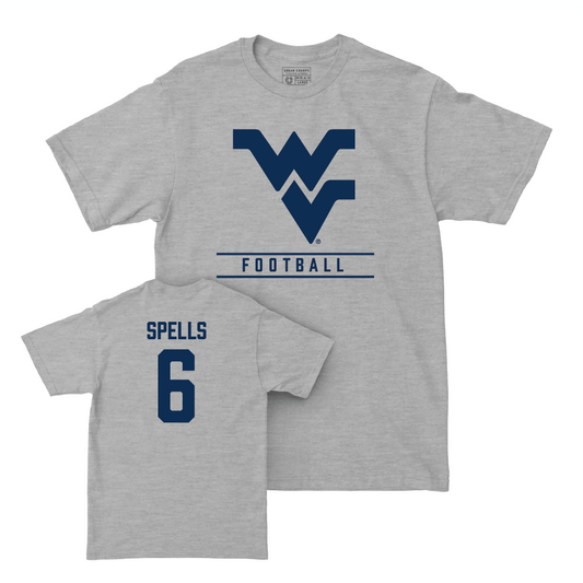 WVU Football Sport Grey Classic Tee - Jacolby Spells Youth Small