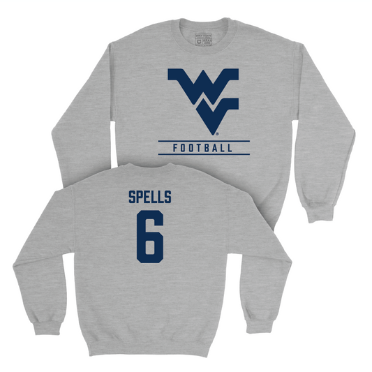 WVU Football Sport Grey Classic Crew - Jacolby Spells Youth Small