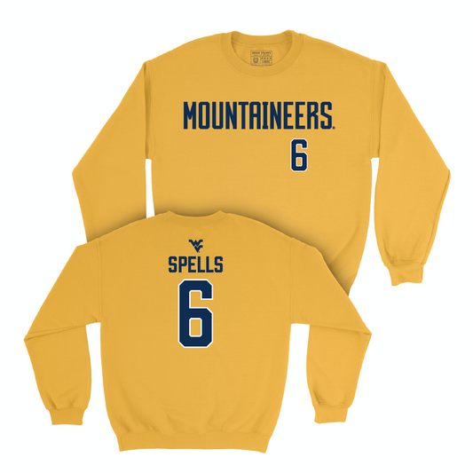 WVU Football Gold Mountaineers Crew - Jacolby Spells Small