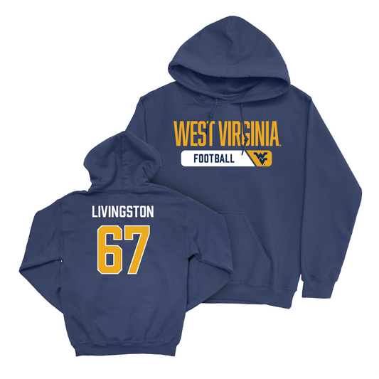 WVU Football Navy Staple Hoodie - Landen Livingston Youth Small