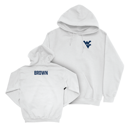 WVU Women's Rifle White Logo Hoodie - Malori Brown Youth Small