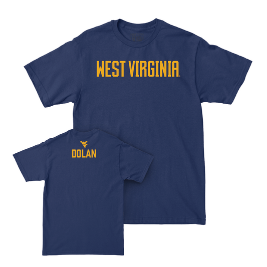 WVU Wrestling Navy Wordmark Tee - Michael Dolan Youth Small