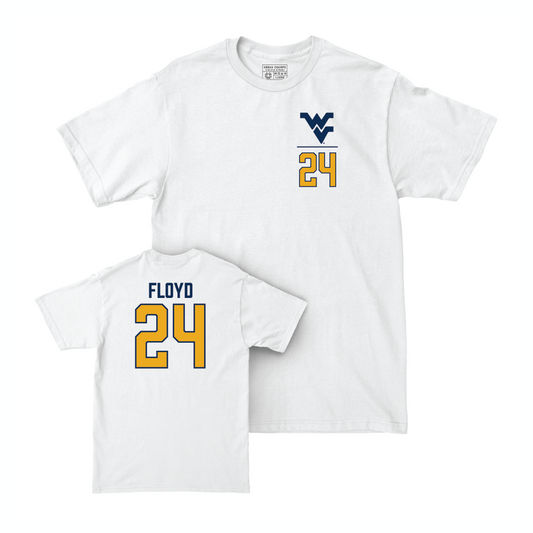 WVU Football White Logo Comfort Colors Tee - Marcis Floyd Youth Small