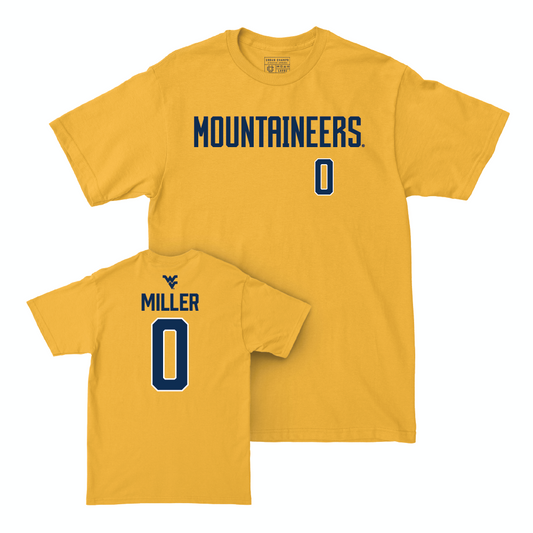 WVU Football Gold Mountaineers Tee - Montre Miller Youth Small