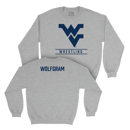 WVU Wrestling Sport Grey Classic Crew - Michael Wolfgram Youth Small