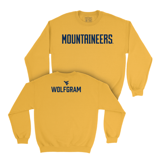 WVU Wrestling Gold Mountaineers Crew - Michael Wolfgram Small