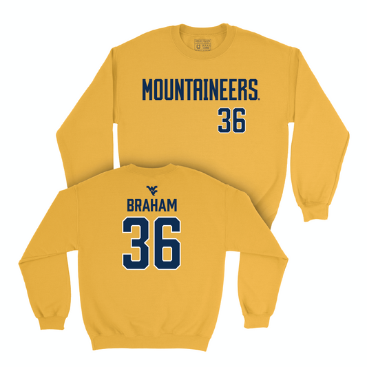 WVU Football Gold Mountaineers Crew - Noah Braham Small