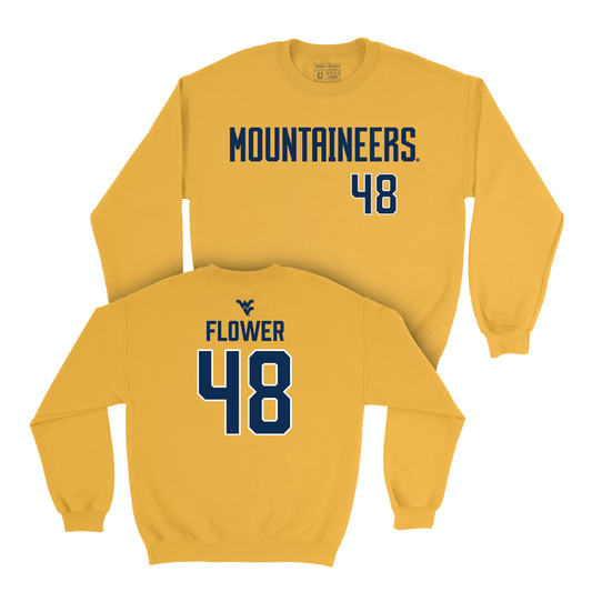 WVU Football Gold Mountaineers Crew - Nate Flower Small