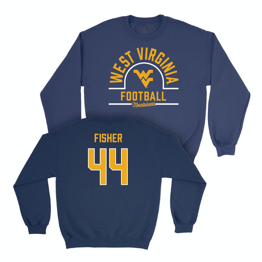 WVU Football Navy Arch Crew - Oryend Fisher Youth Small
