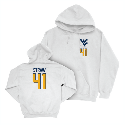 WVU Football White Logo Hoodie - Oliver Straw Youth Small