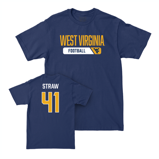 WVU Football Navy Staple Tee - Oliver Straw Youth Small