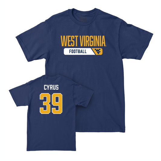 WVU Football Navy Staple Tee - Quayvon Cyrus Youth Small