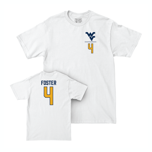 WVU Women's Volleyball White Logo Comfort Colors Tee - Samiha Foster Youth Small
