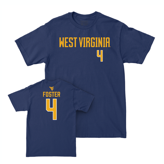 WVU Women's Volleyball Navy Wordmark Tee - Samiha Foster Youth Small