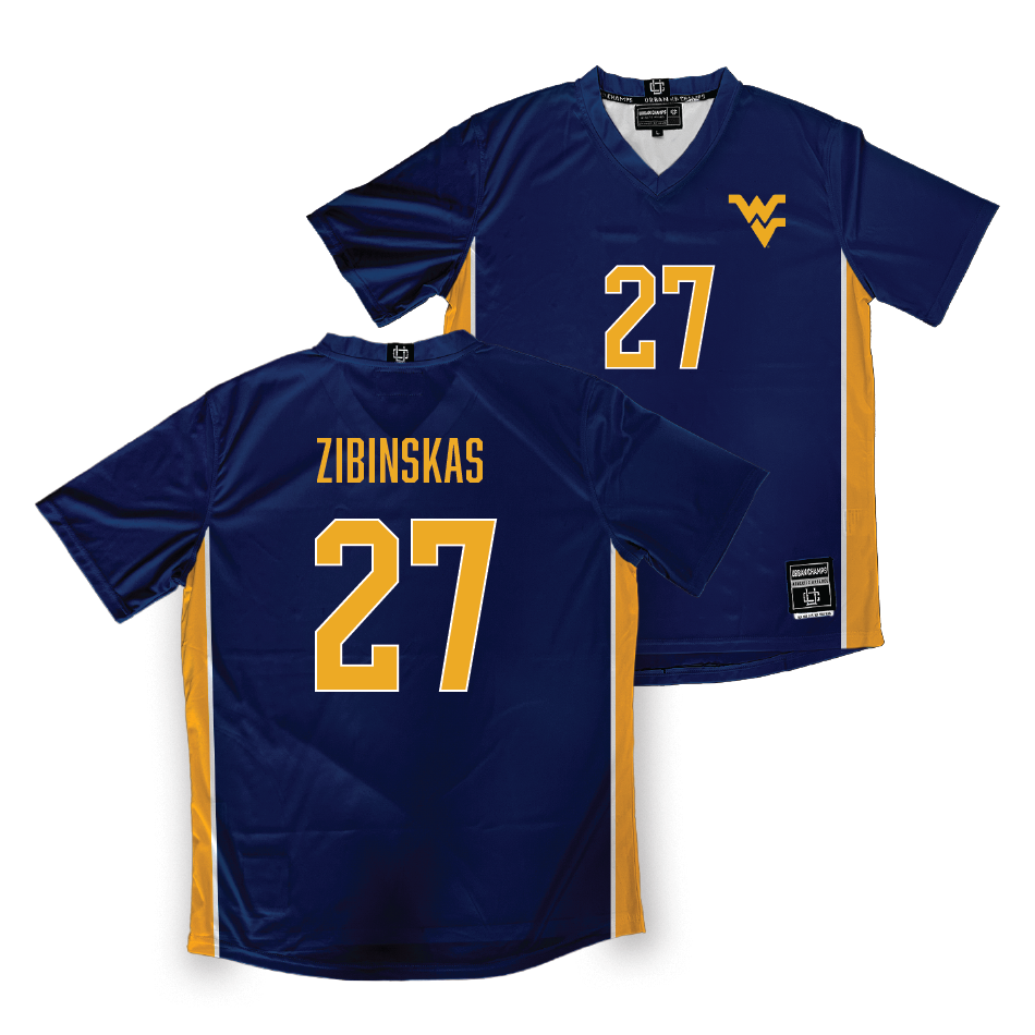 WVU Women's Soccer Navy Jersey  - Natalie Zibinskas