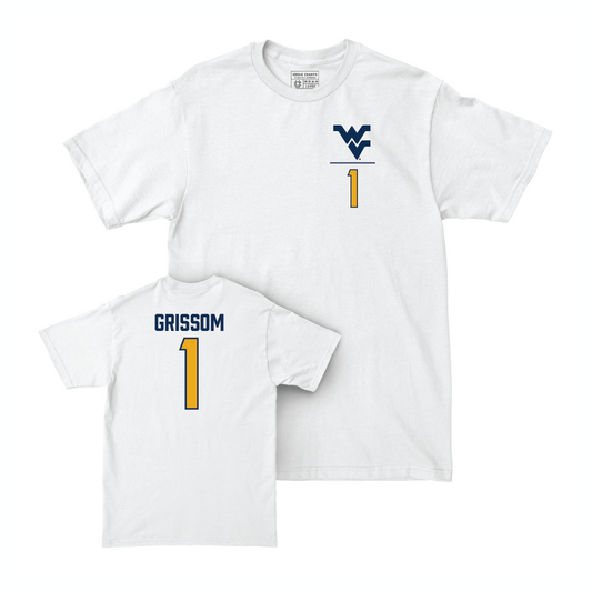 WVU Women's Volleyball White Logo Comfort Colors Tee   - Tally Grissom