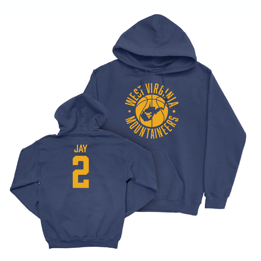 WVU Men's Basketball Navy Hardwood Hoodie  - Dylan Jay