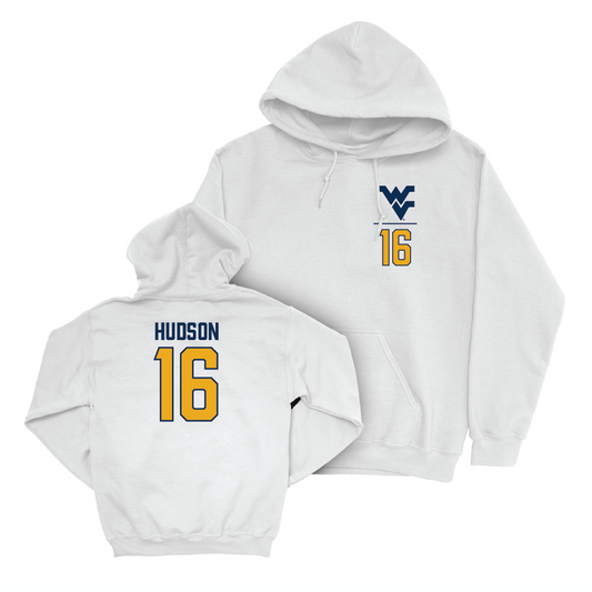 WVU Baseball White Logo Hoodie   - Ben Hudson