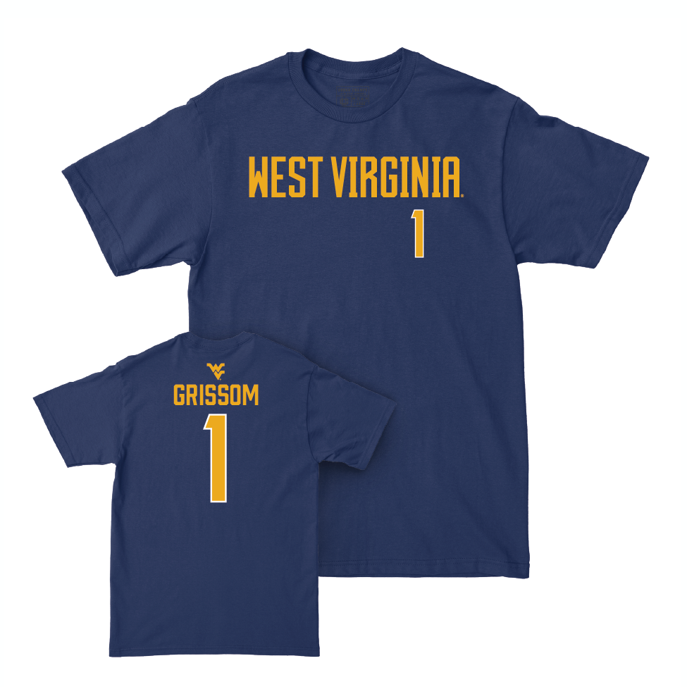 WVU Women's Volleyball Navy Wordmark Tee   - Tally Grissom