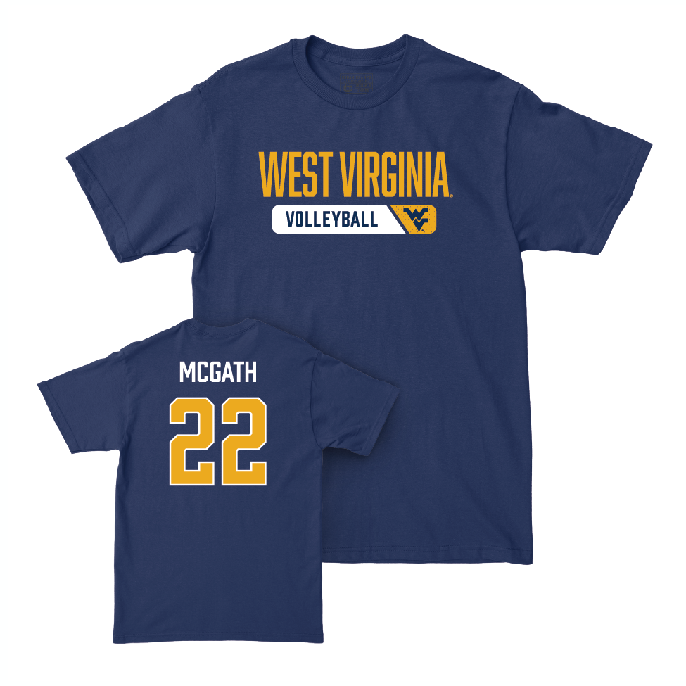 WVU Women's Volleyball Navy Staple Tee   - Maddy McGath