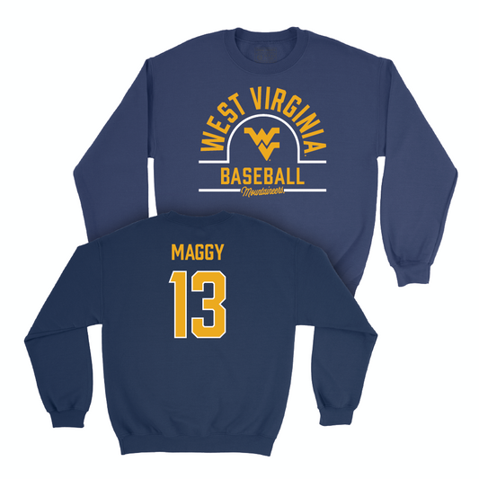 WVU Baseball Navy Arch Crew   - Ryan Maggy