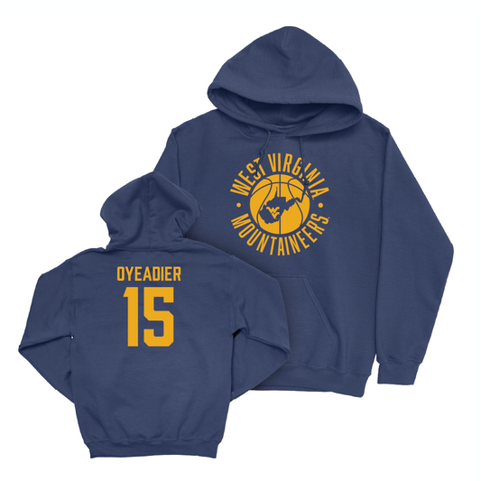 WVU Men's Basketball Navy Hardwood Hoodie  - Abraham Oyeadier