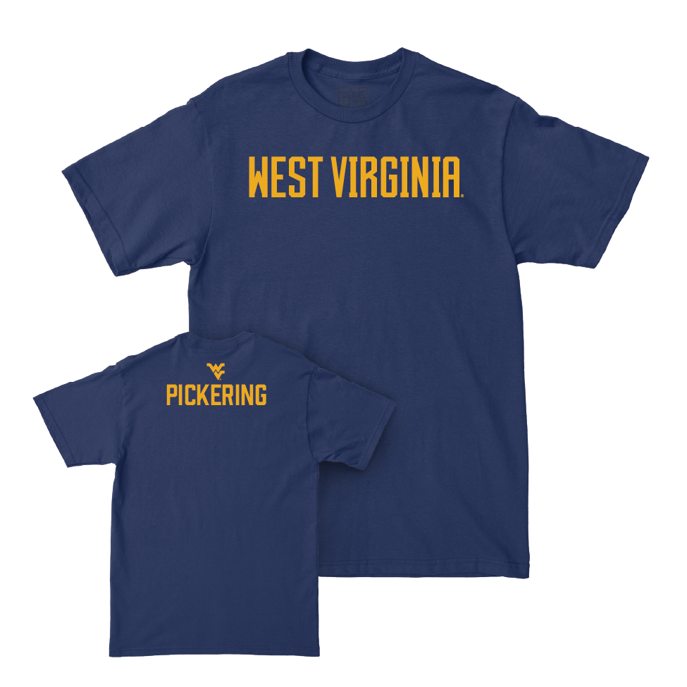 WVU Women's Track & Field Navy Wordmark Tee  - Cate Pickering