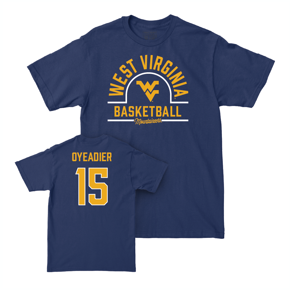 WVU Men's Basketball Navy Arch Tee  - Abraham Oyeadier