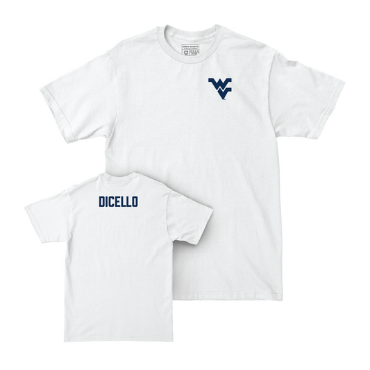 WVU Women's Gymnastics White Logo Comfort Colors Tee   - Karleigh DiCello