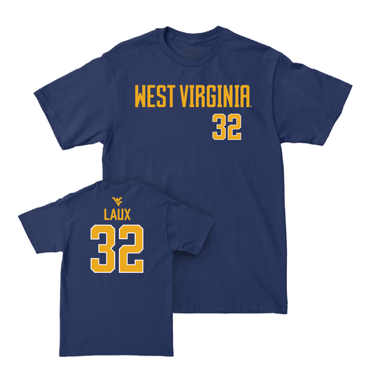 WVU Baseball Navy Wordmark Tee   - Sammy Laux