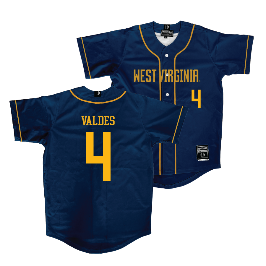 WVU Baseball Navy Jersey    - Jorge Valdes