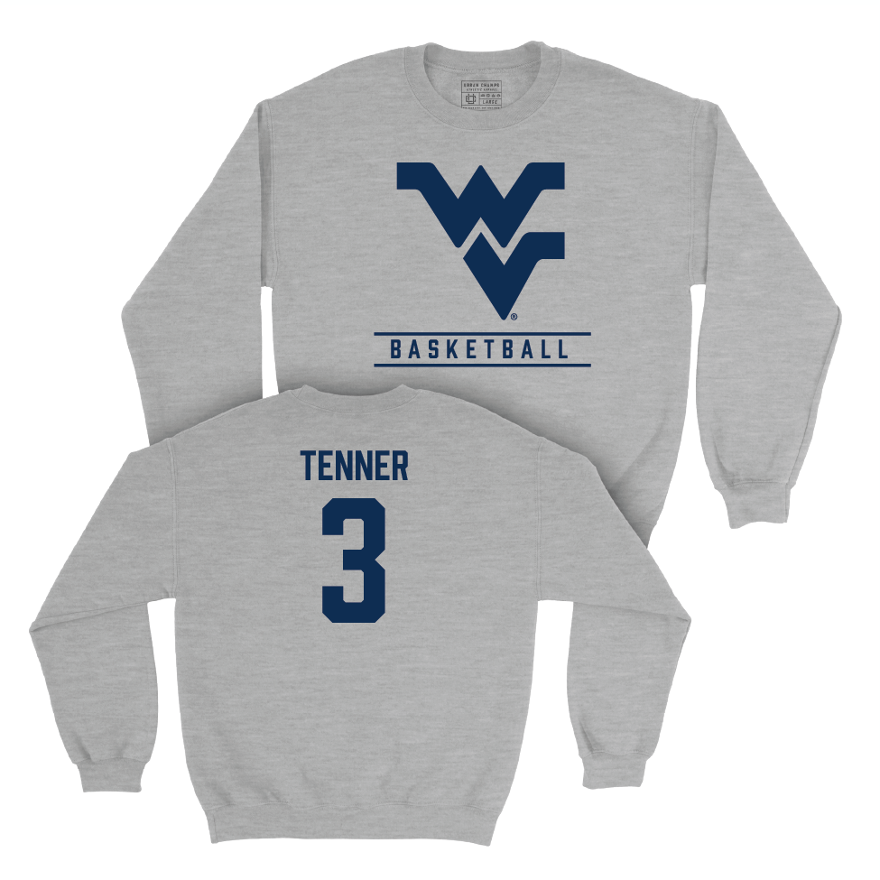 WVU Men's Basketball Sport Grey Classic Crew  - KJ Tenner