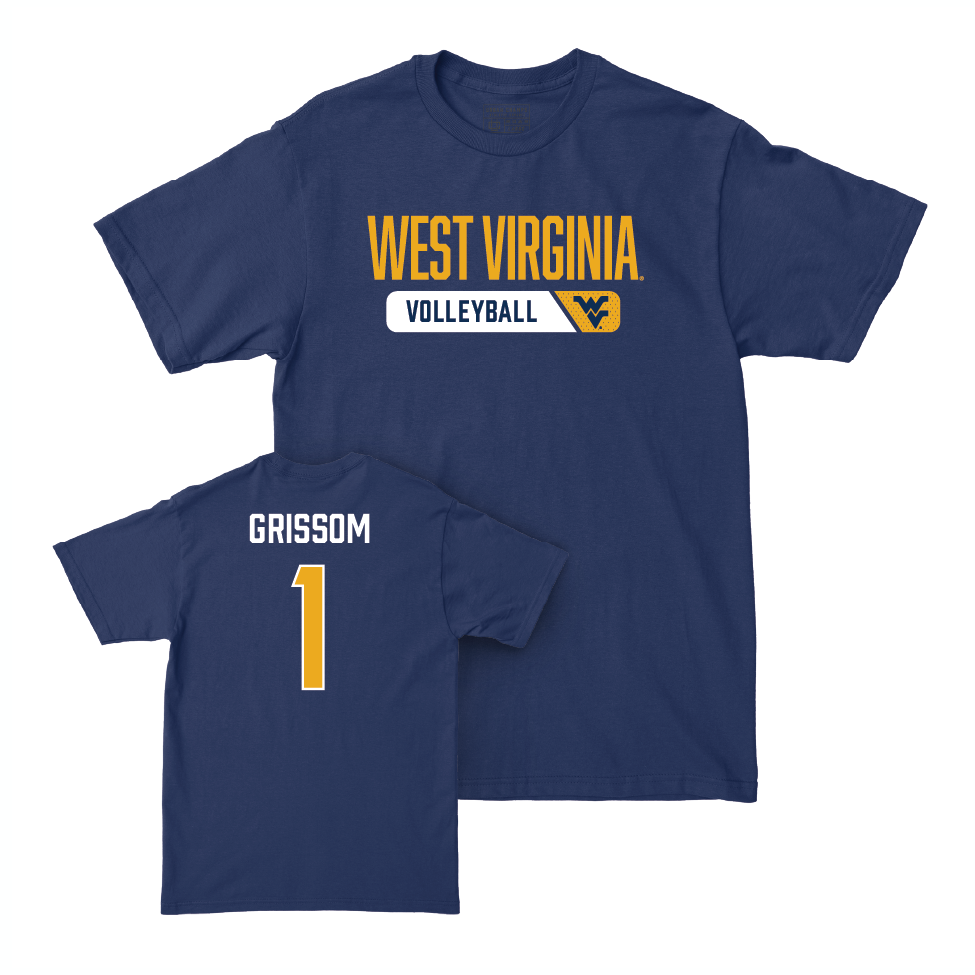 WVU Women's Volleyball Navy Staple Tee   - Tally Grissom